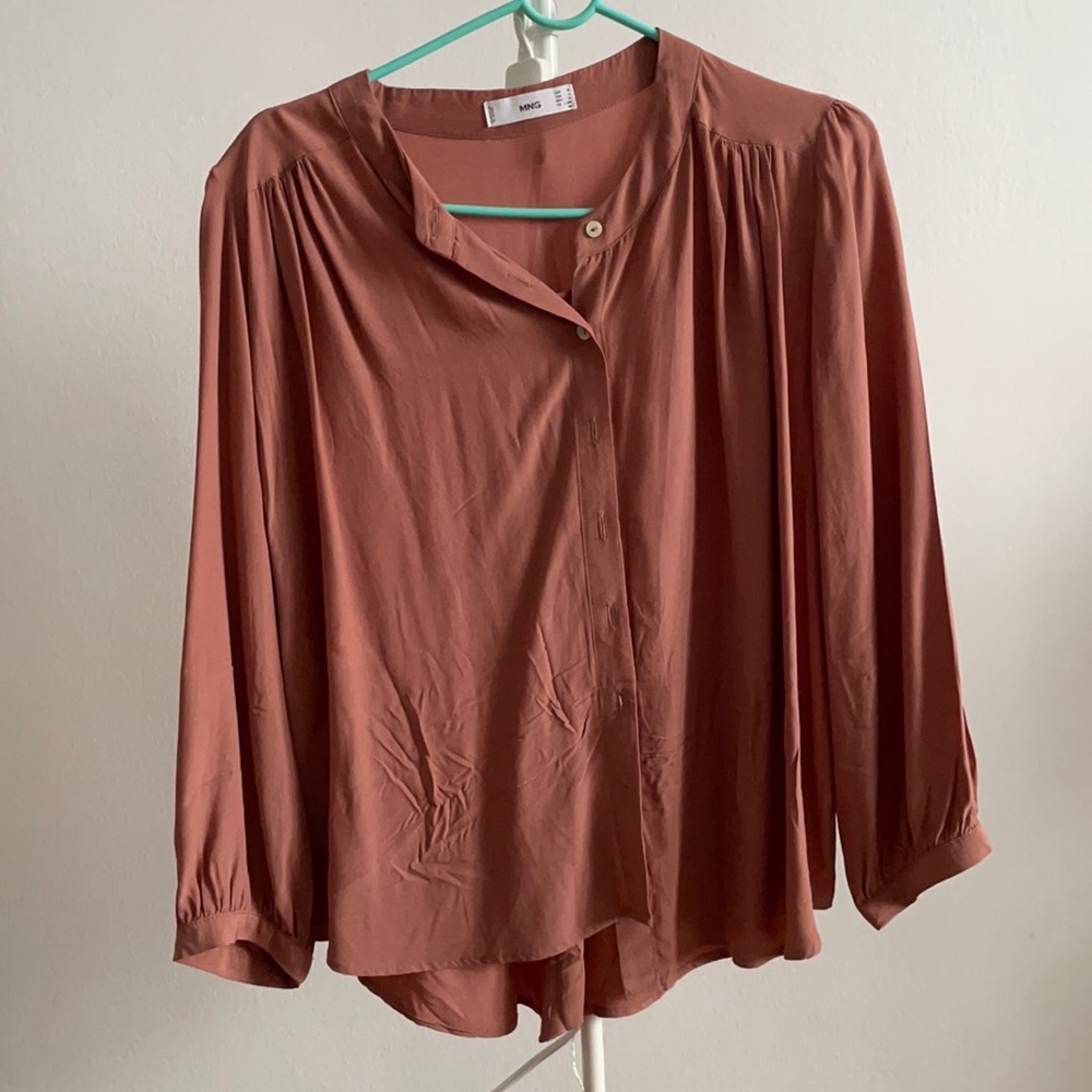 Mango dusty rose blouse